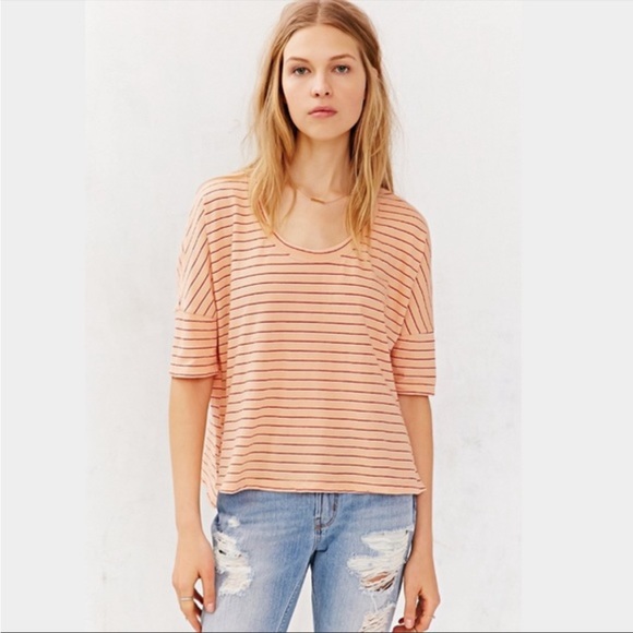 Project Social T | Striped Peach Boxy Tee - Picture 5 of 8